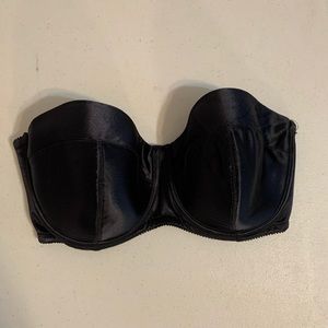 Fine lines strapless bra, black, 34F